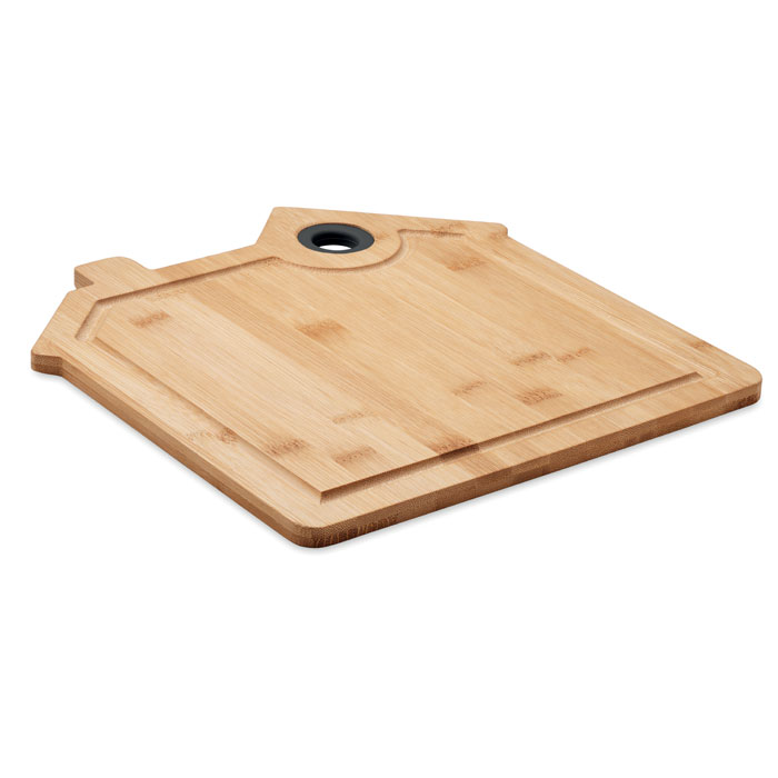 Bamboo house cutting board with your logo