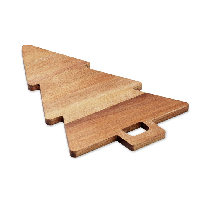 Acacia serving board Christmas tree with your logo
