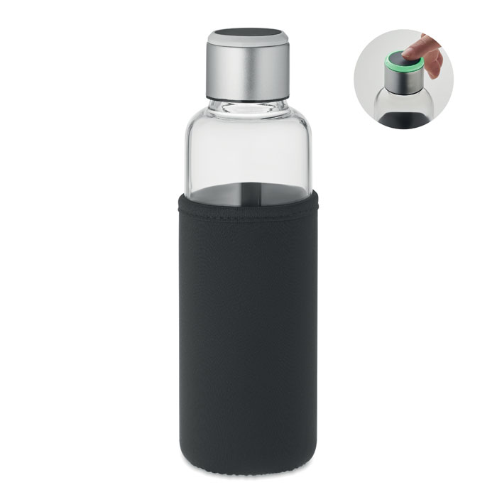 Glass bottle 500 ml hydration reminder with your logo