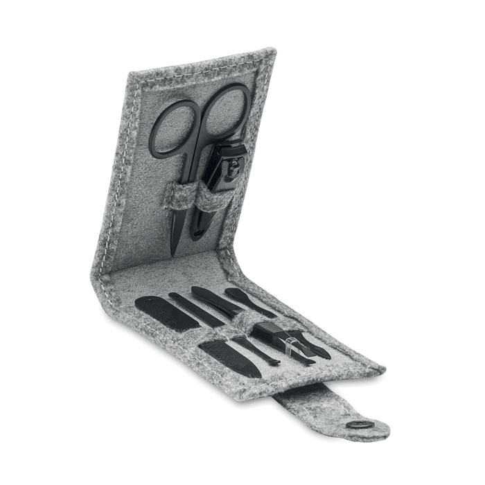 RPET felt 6-piece manicure set with your logo