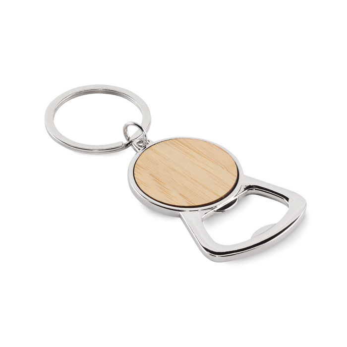 Recycled aluminium bottle opener key ring with your logo