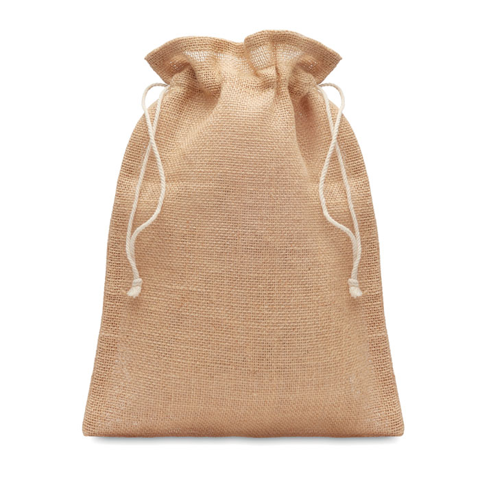 Medium jute gift bag 25 x 32cm with your logo