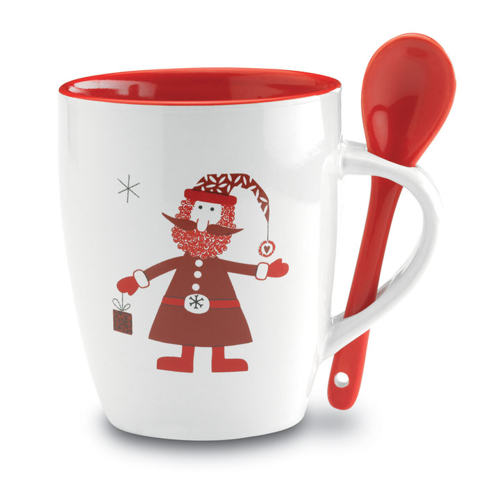 Mug with spoon 250 ml with your logo