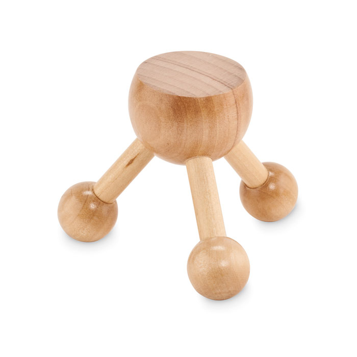 Wooden hand-held massager with your logo