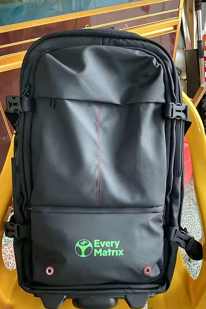 Trolley backpacks branded for EveryMatrix