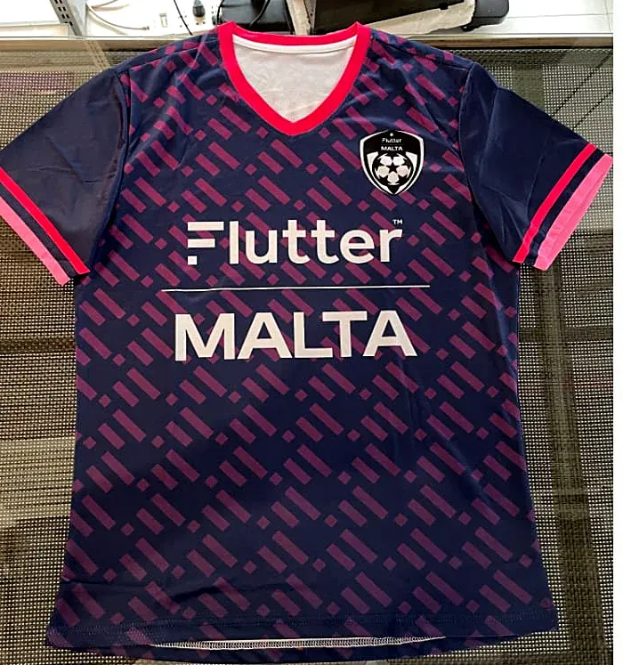 Football kits branded for Flutter Malta
